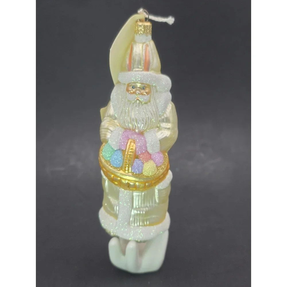 VTG Patricia Breen Easter‎ Santa Glass Ornament 1999 W/Tag 7